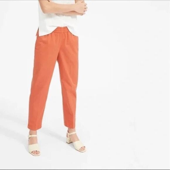 Everlane Womens Orange High Waisted Straight Leg The Easy Chino Pants Size 2 - Picture 1 of 10